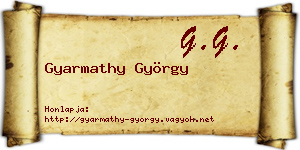 Gyarmathy György névjegykártya
