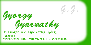 gyorgy gyarmathy business card